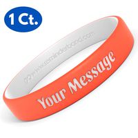 Reminderband Custom Luxe Silicone Wristband - Personalized Silicone Rubber Bracelet - Customized, Events, Gifts, Support, Causes, Fundraisers, Awareness - Men, Women, Kids