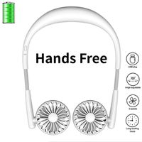 Hand Free Neck Fan, XXMANX 2019 New 2000mah Rechargeable Personal USB Fan 360 Degrees Free Rotation & 3 Speed Adjustable for Outdoor Traveling Office (White)