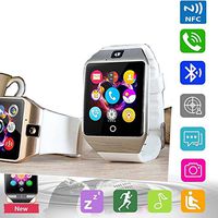 Bluetooth Smart Watch Phone Pandaoo Smart Watch Mobile Phone Unlocked Universal GSM Bluetooth 4.0 NFC Music Player Camera Calendar Stopwatch Sync for Android iPhone Google Huawei Smartphones (White)