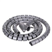 Cable Organizer Cable Sleeve Cord Management Sleeve Flexible & Expandable Cord Tube Sleeve 10(ft) 1"(Diameter) Cable Bundler Manager for Organizing USB/TV Wires Power Cords in Home and Office (Grey)