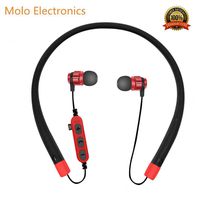 Bluetooth Headphones,10 Hrs Playtime CSR Neckband Sport Earphones with Mic,Sports Sweat-Proof Noise Cancelling Foldable Stereo Earphones for Outdoor Sports