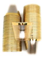 100 Gold Glitter Gold Rimmed Plastic Cups 9 oz Clear Plastic Cups Old Fashioned Tumblers | Gold Rimmed Glitter Cups Fancy Disposable Wedding Cups Elegant Party Cups with Gold Rim and Glitter