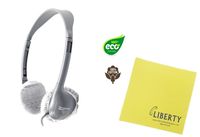 HygenX 100% Cotton Sanitary Ear Cushion Covers (2.5" White, Master Carton/600 Pairs) - for On-Ear Headphones and Headsets And Free Liberty Microfiber Cloth