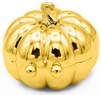 Golden Pumpkin Shaped Pocket Purse Portable Travel Pill Box & Medicine Organizer (1 Large Compartment)