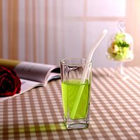 1PC Reusable Bent Glass Drinking Straws Shatter Resistant Extra Wide Drinking Straws Glass Colored Clear Drinking Straws - Eco-Friendly (D)