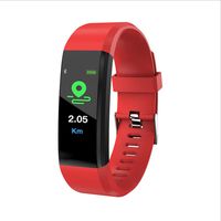 CNPGD Smartwatch Bracelet Fitness Tracker Sports Waterproof Color Touchscreen Heart Rate & Blood Pressure Monitor Pedometer Compatible for IOS IPHONE Android (Samsung LG) for Kids, Men and Women Red
