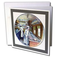 3dRose Chefs Cooking On Train - Greeting Cards, 6 x 6 inches, set of 12 (gc_41542_2)
