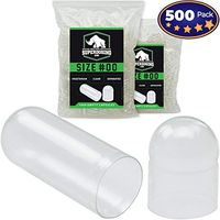 Pharma-Grade, Pre-Separated Size 00 Fillable Vegan Capsules 500 Bulk Pack in Resealable Bag. Flavorless Cellulose Caps Snap Together Easily & Hold Securely for Custom Vitamins & Nootropics