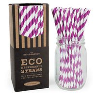 SB Organics Eco-Friendly Paper Drinking Straws, Biodegradable and Compostable for Parties, Birthdays, Weddings - 200 Pack Purple