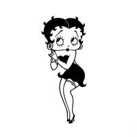 Betty Boop Sexy Pose - Vinyl - 5.5 Inches (Color: Black) Decal Laptop Tablet Skateboard Car Windows Stickers