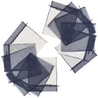 12 Large Black Organza Bags with Drawstrings (Large 12" x 14")