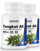 Nutricost Tongkat Ali 500mg, 60 Caps (2 Bottles) 200:1 Extract - Veggie Caps, Non-GMO, Gluten Free