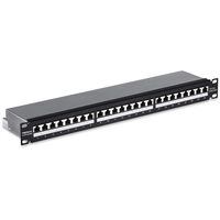 TRENDnet 24-Port Cat6A Shielded 1U Patch Panel,1000BASE-T/10GBASE-T Support, Compatible with cat5e, cat6, cat6a, 110 or Krone Type, TC-P24C6AS