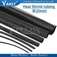 5 Meters Black 2mm Heat Shrink Heatshrink Heat Shrinkable Tubing Tube Sleeving Wrap Wire Black Color