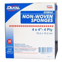 Dukal 7444 Clinisorb Non-Woven Sponges 4-Ply 4 Inch x 4 Inch; Sterile