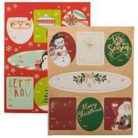 JAM PAPER to/from Christmas Gift Tag Stickers - Foil Gold & Red - 28/Pack