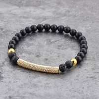 Mystiqs Deluxe Saprkles Onix & Gold, Lava Rock Beaded Bracelet Essential Oil Diffuser for Men/Women Aromatherapy Ideal for Anti-Stress or Anti-Anxiety