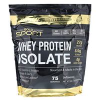 California Gold Nutrition, Whey Protein Isolate Instantized, Ultra-Low Lactose, Unflavored, 75 Servings 5 lbs (2270 g), Egg-Free, Fish Free, Gluten-Free, Shellfish Free, Soy-Free, Sugar-Free, CGN