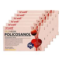 Hiwell Premium Policosanol 33.4mg (Octacosanol 20mg) 60 Tablets (Pack of 6)
