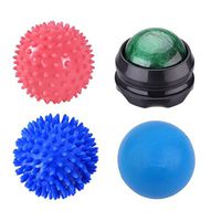 BeGrit 4Pcs Massage Ball Roller Set - Lacrosse and Spiky Ball Combo Pack, Back Massager Pain Relief Body Secrets Relax Massages Therapy