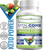 PbyN - Keto Vital Core - Daily WholeFood Low Carb Diet Supplement with Minerals, Electrolytes, Digestive Enzyme and Probiotics, Low-Carb, Atkin, ketogenic, Paleo, Fasting Vitamins - 90ct Multivitamin