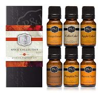 P&J Trading Spice Set of 6 Premium Grade Fragrance Oils - Cinnamon, Harvest Spice, Apple Cider, Coffee Cake, Gingerbread, Pumpkin Pie - 10ml