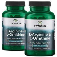 Swanson Amino Acid L-Arginine & L-Ornithine 500/250 Milligrams 200 Capsules 2 Bottles