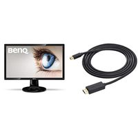 BenQ GL2760H 27 Inch 1080p Gaming Monitor, HDMI, DVI, Built-in Speakers, Eye Care Technology & AmazonBasics Mini DisplayPort to HDMI Display Adapter Cable - 6 Feet