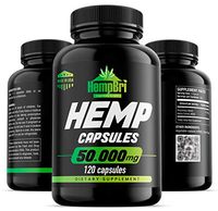 50000mg Hemp Oil Extract Capsules For Pain Relief & Anxiety Best Joint Support your Health & Sleep Supplement Pill Tablets Immune and Mood Anti Inflammatory Natural Organic Hemp Seed Oils Pure Powder