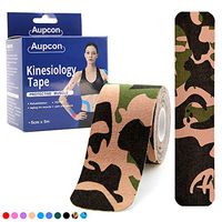 AUPCON Sports Kinesiology Tape Precut Muscle Tape Breathable Hypoallergenic Latex Free Water Resistant Pain Relief Knee Shoulder Elbow Ankle Injury Recovery Therapeutic Aid (1RollGreen Camo)
