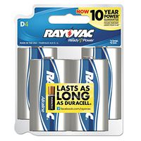 Rayovac High Energy Premium Alkaline Battery, D, 4/Pack (RAY8134TK)
