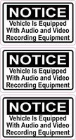 StickerTalk Notice Audio and Video Recording Vinyl Stickers, 2.5 inches by 1.5 inches