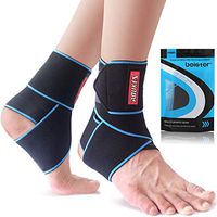 beister Nylon Elastic Compression Ankle Support Wrap, Adjustable Sprains Foot Brace Sleeve for Sports Protect, Plantar Fasciitis, Achilles tendonitis, Injury Recovery, One Size Fits All (Blue)