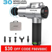 30-Speed Muscle Deep Tissue Percussion Massager, NEXPURE Electric Portable Handheld back massager for Athletes Pain Relief with 6 Massage Heads Home Gym Office Sports