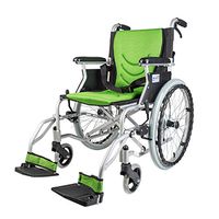 FXNN Transport Wheelchair Manual Wheelchair - Lightweight Folding Home Elderly Disabled Wheelchair Walker (Color : Green)