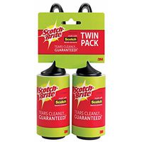 Scotch-Brite Twin Pack Lint Roller, Works Great on Dog, cat, and Other Animal Hair, Sticky, 12 Rollers