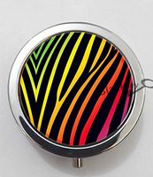 BlackKey Zebra Skin Pattern 3-Compartment Decorative Pocket Gift Box Case Organizer for Pill, Color 1 -1320