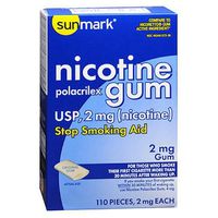 Sunmark Nicotine Polacrilex Gum 2 mg Original Flavor - 110 ct, Pack of 2