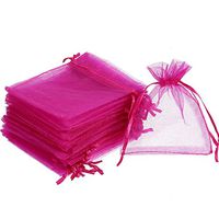 Mudder 50 Pack Organza Gift Bags Wedding Party Favor Bags Jewelry Pouches Wrap, 4 x 4.72 Inches (Rose Red)