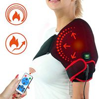 sticro Moist Heat Infrared Shoulder Heating Pad for Pain Relief, 6 Heat Settings Heated Wrap Braces for Left Right Frozen Shoulder, Rotator Cuff Injury, Arthritis Men Woman - S/M/L