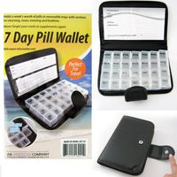Deluxe 7 Day Pill Organizer Dispenser Box in Wallet Weekly Medicine Travel Case