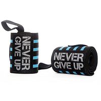 HYFAN Professional Wrist Straps Support Brace Wraps Belt Protector with Thumb Loop for Powerlifting Bodybuilding Exercise Strength Training (Blue)