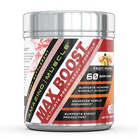Amazing Muscle Max Boost- Advanced Pre-Workout Formula with Caffeine Anhydrous, AAKG, Bioperine, Creatine Monohydrate and More- Supports Increased Workout Intensity - 60 Servings (Fruit Punch)