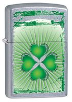 Zippo Shamrock Lighter, Street Chrome