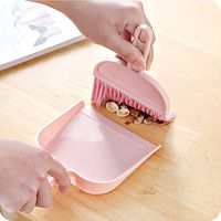 Gotian Mini Desktop Sweeper,Cleaning Brush Small Broom Dustpan Set, Small Size, Less Space, Convenient Place, for Cleaning Dining Table, Table, Sofa, in-Vehicle Equipment (Pink)