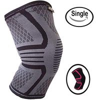 Knee Support Brace Men & Women LSR- Knee Compression Sleeve Exercise, Running, Jogging, Sports- Arthritis, Joint Pain Relief, Surgery Recovery – Single Wrap – Grey/Black Small