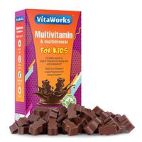 VitaWorks Multivitamins for Kids Chocolate Vitamin Chew – GMO-Free – Great Tasting Milk Chocolate Flavored Treat w/Vitamins A, B, C & D – Kids Multivitamin Supplement – 60 Count [30 Doses]