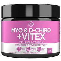 Flavorless Myo-Inositol & Vitex Powder - Myo Inositol and D-Chiro Inositol with Vitex PLUS Folate and Vitamin D - Ideal 40:1 Ratio - 30 Day Supply