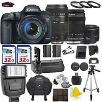 Canon EOS 7D Mark II 20.2MP Digital SLR with Canon EF-S 18-135mm f/3.5-5.6 is STM + Tamron AF 70-300mm F/4-5.6 + Canon EF 50mm f/1.8 II + 2 Commander 32GB Memory Cards + Commander UV Filters