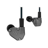 KBYN KZ ZS6 Quad Driver Headphones High Fidelity Extra Bass Earbuds (Without Mic, Grey)